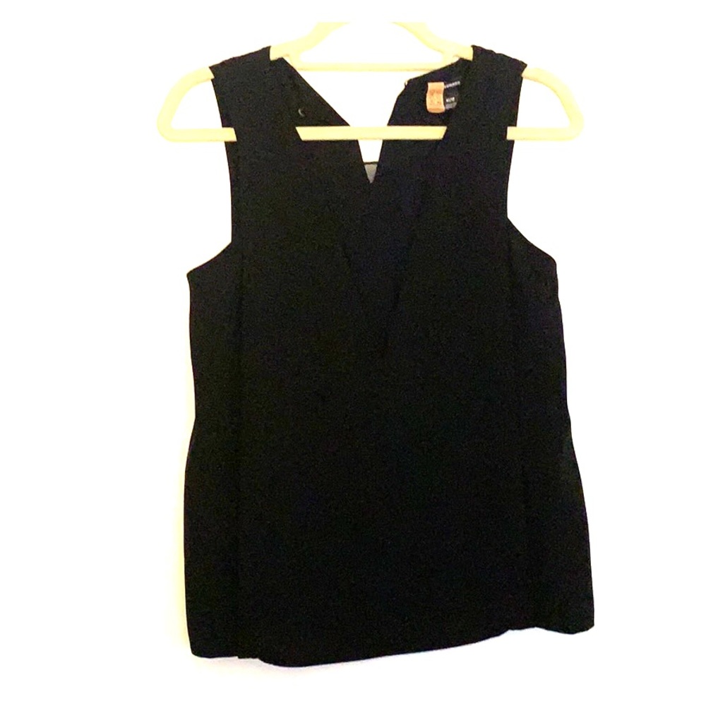 Club Monaco black top with mesh v neck